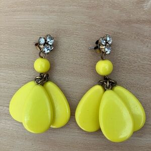 JCrew Yellow Enamel Dangle Earrings